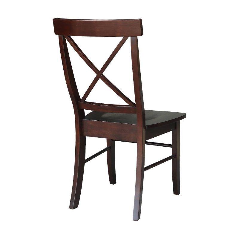 Java High Cross Back Solid Wood Side Chair Set