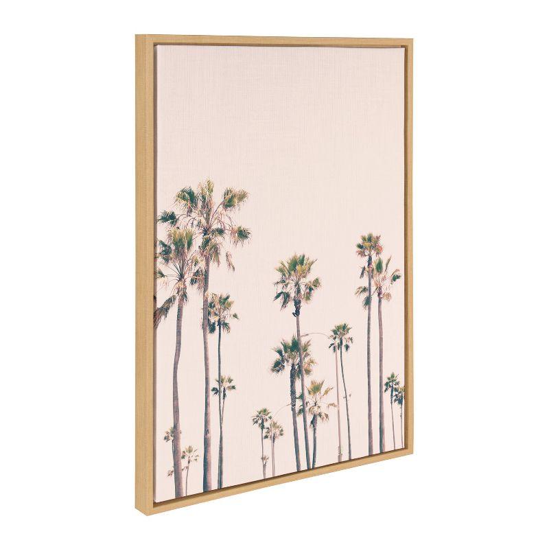 Kate & Laurel All Things Decor 23"x33" Sylvie Pink Palm Tree Paradise Framed Wall Art by Caroline Mint: Coastal Style, Modern Digital Art