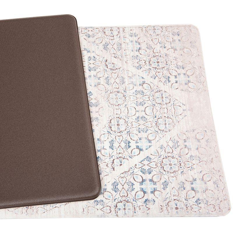 Ivory Geometric Anti-Fatigue Non-Slip Standing Mat