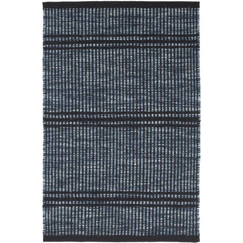 Malta Striped Handmade Handwoven Navy/Black Area Rug