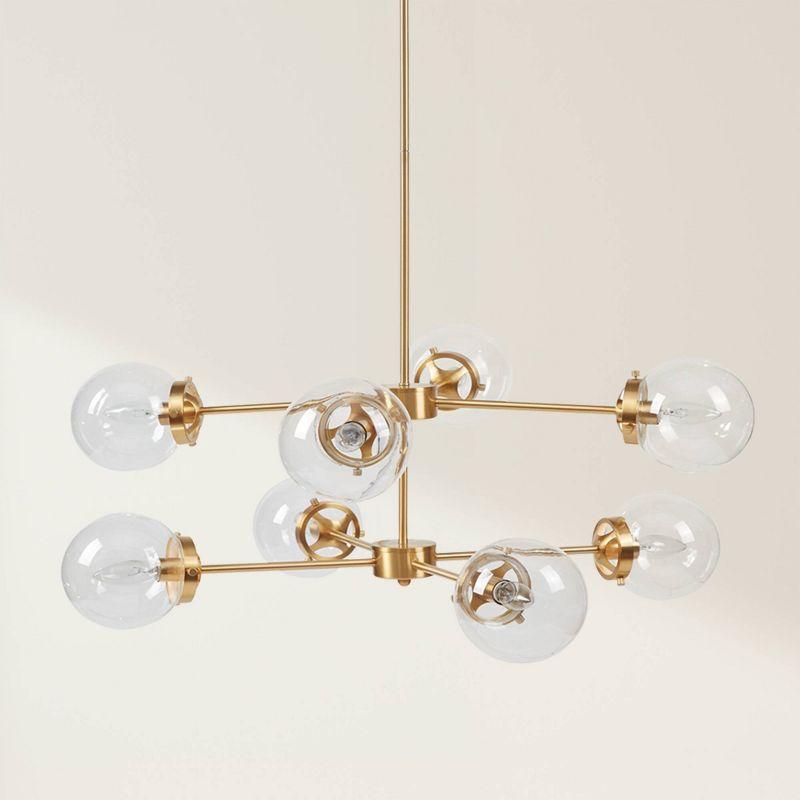 Ink+Ivy 34"x44" Calista 8-Light Chandelier: Adjustable, UL Listed, Iron & Glass Fixture