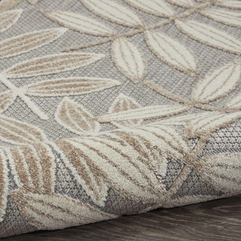 Nourison Aloha Floral Leaf Flatweave High-Low Indoor Outdoor Area Rug Natural 3'6" x 5'6"