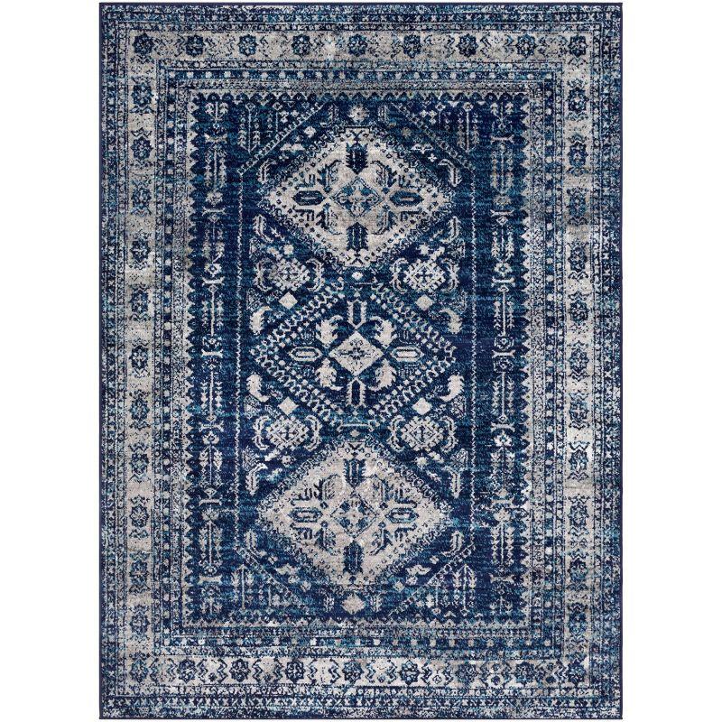 Livabliss 5'3"x7'3" Melissa Traditional Rugs Navy: Medium Pile, Stain & Fade-Resistant, Indoor Use