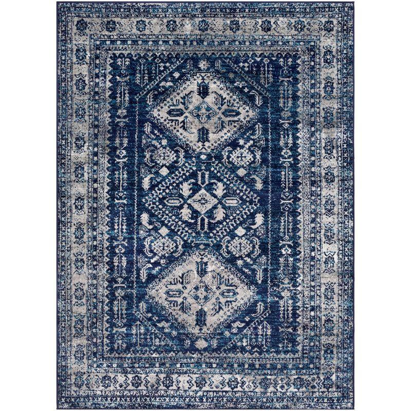 Elegance Gray Synthetic 63'' Rectangular Easy-Care Rug