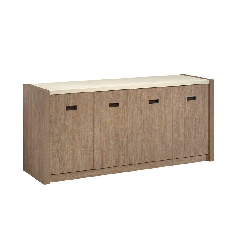 Brushed Oak and Pebble White 66'' 2-Drawer Credenza