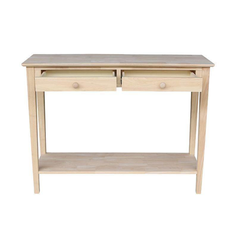 International Concepts Spencer Server-Wood: Hardwood Entryway Table with Drawers & Fixed Shelf