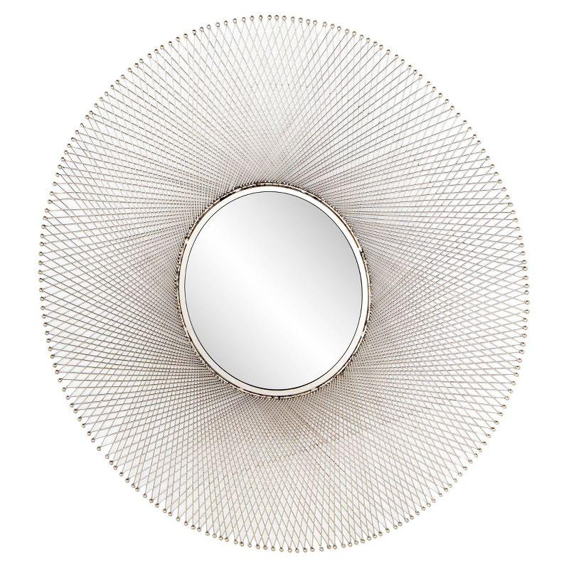 45" x 45" Metal Starburst Wall Mirror Silver - Olivia & May