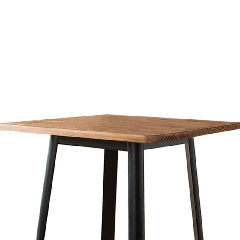 28" Jacotte Accent Table Natural and Black - Acme Furniture: Pine Wood, Tapered Legs, Metal Frame