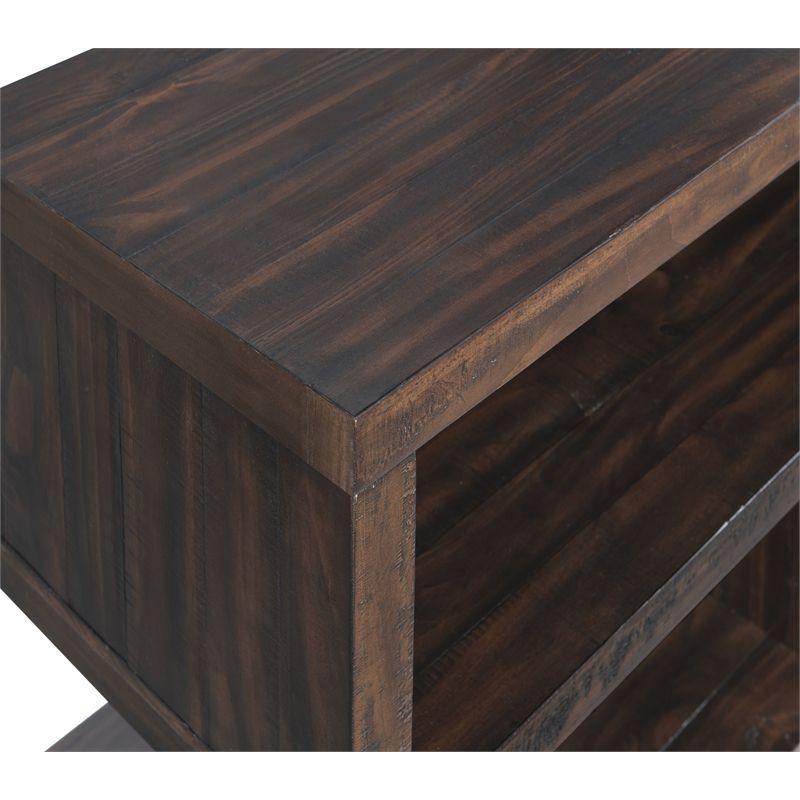 Lexington Contemporary Rustic 70" Dark Mocha Solid Pine TV Stand