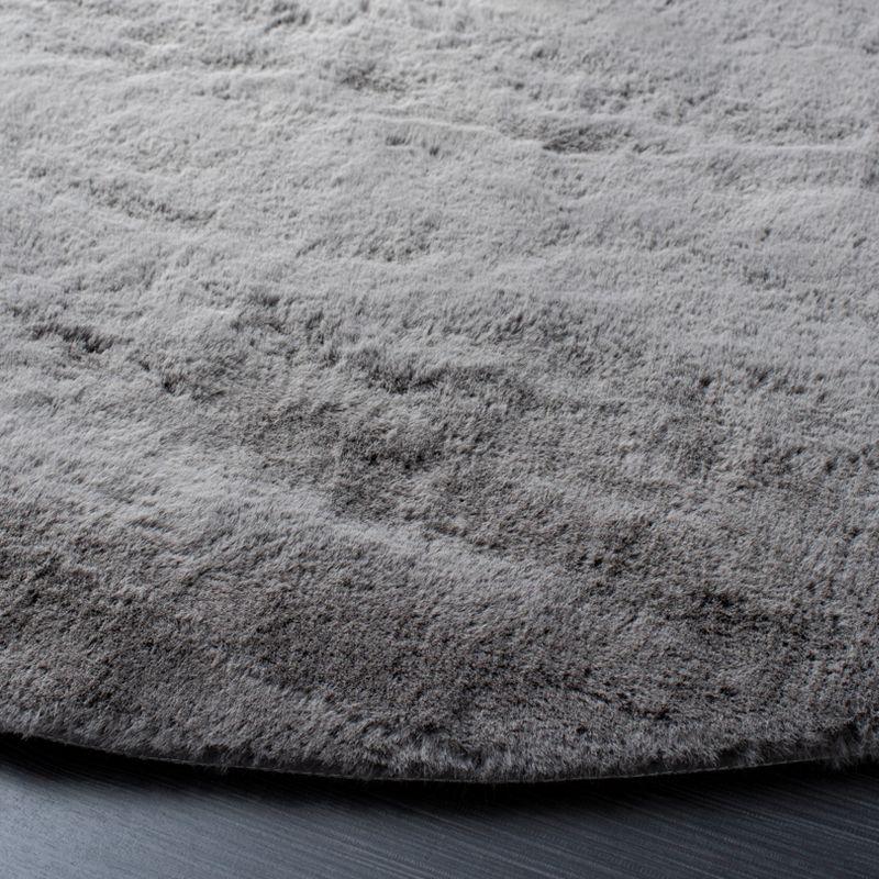 Gray Faux Sheepskin 6' x 9' Rectangular Area Rug