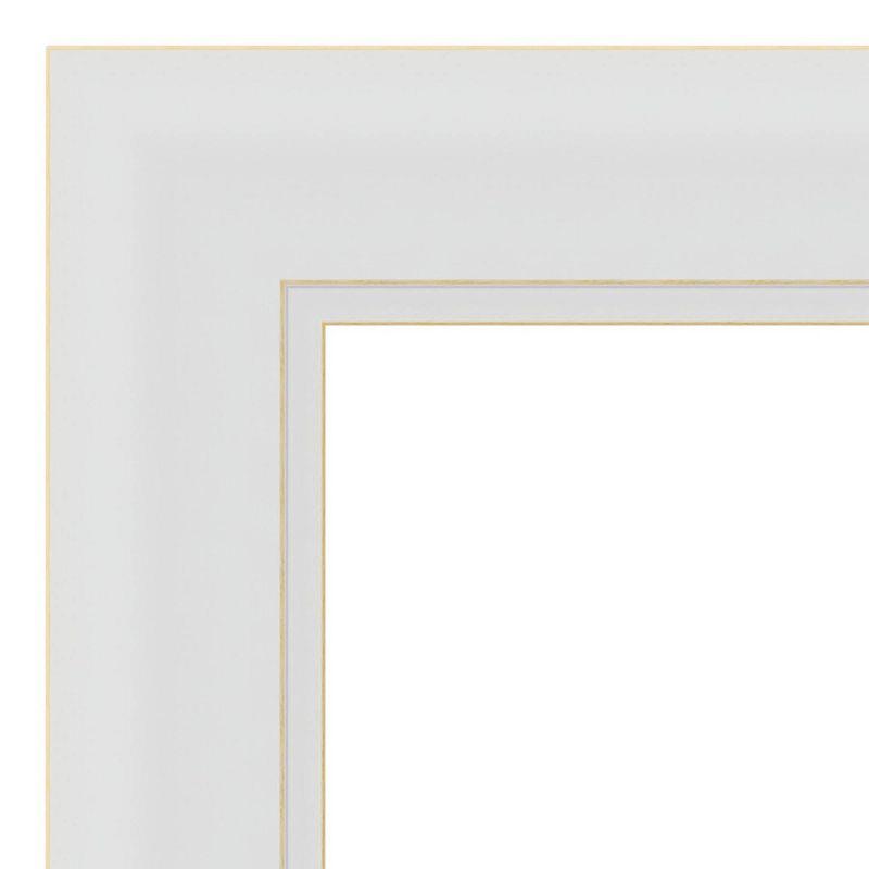 24" x 24" Flair Framed Bathroom Vanity Wall Mirror Soft White - Amanti Art: Satin Finish, Square Shape, No Assembly