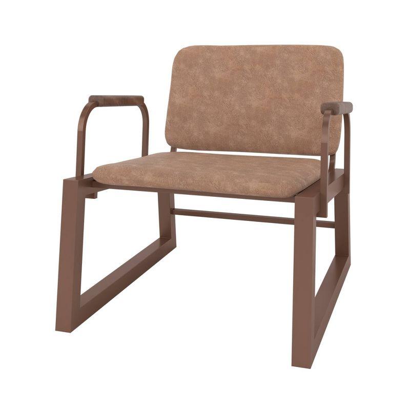 1.0 Whythe Low Accent Chair Corten - Manhattan Comfort: Upholstered Guest Seating for Living Room