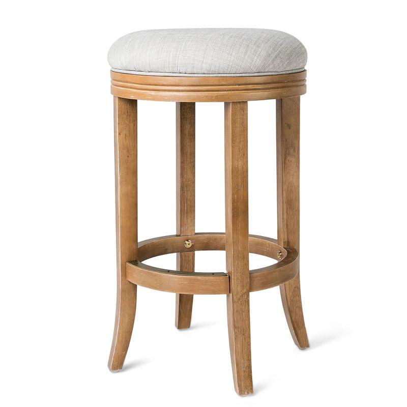 Eva Weathered Oak Round Backless Swivel Counter Stool