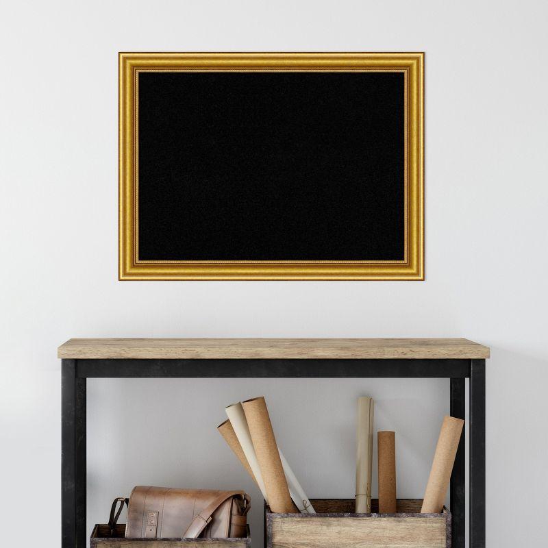 Amanti Art Townhouse Gold Black Wood Framed Corkboard, Black Cork