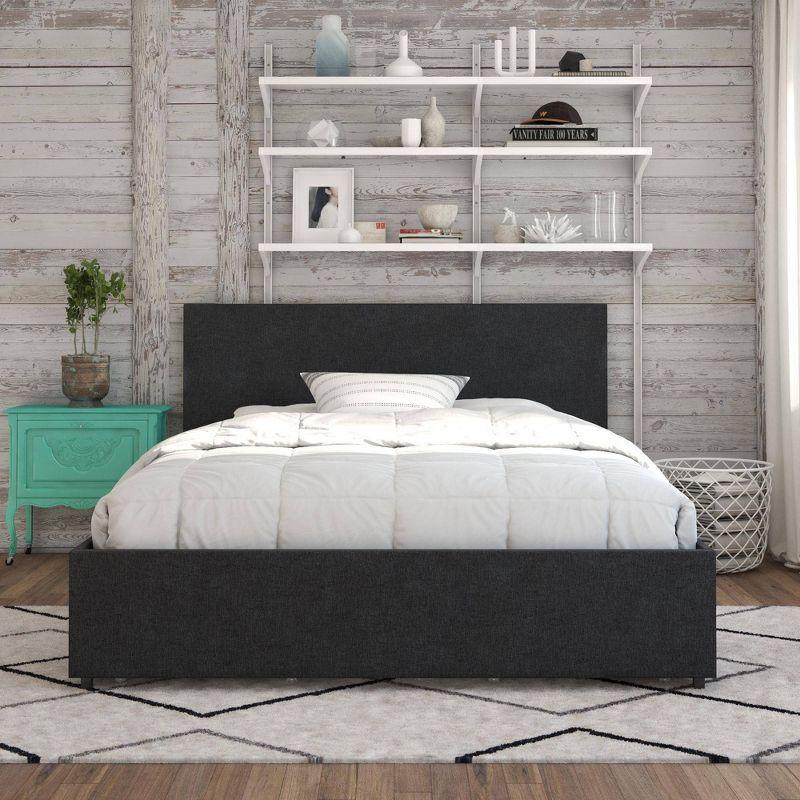 Novogratz Kelly Upholstered Unfinished Platform Storage Bed