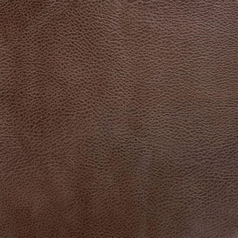 Button Tufted Storage Bench with Cone Wood Legs Faux Leather Brown - HomePop: Hinged Lid, Easy Access