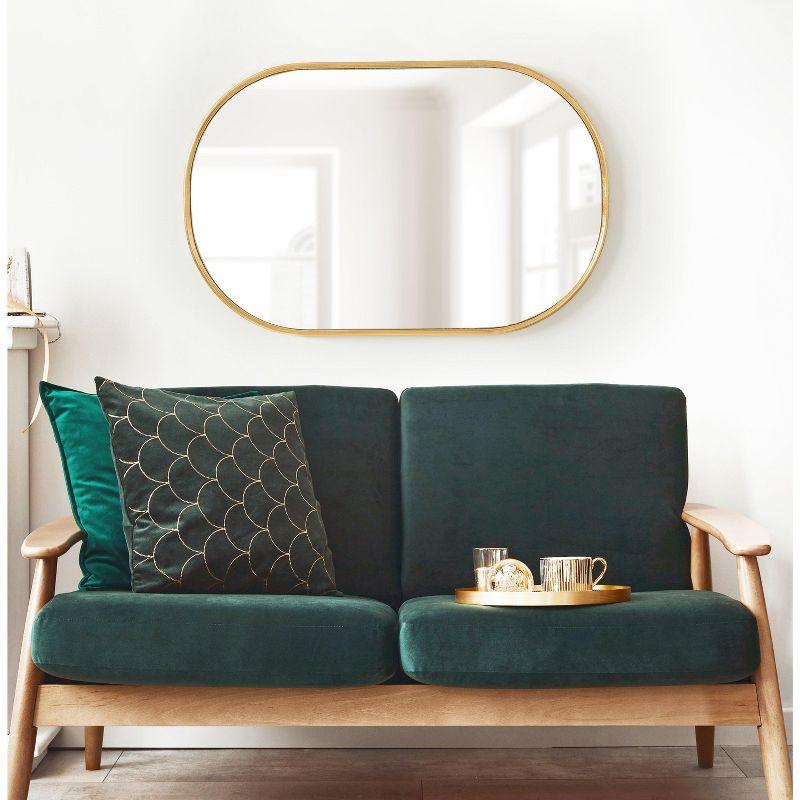 Kate and Laurel Caskill Oval MDF Capsule Mirror, 22x34, Gold