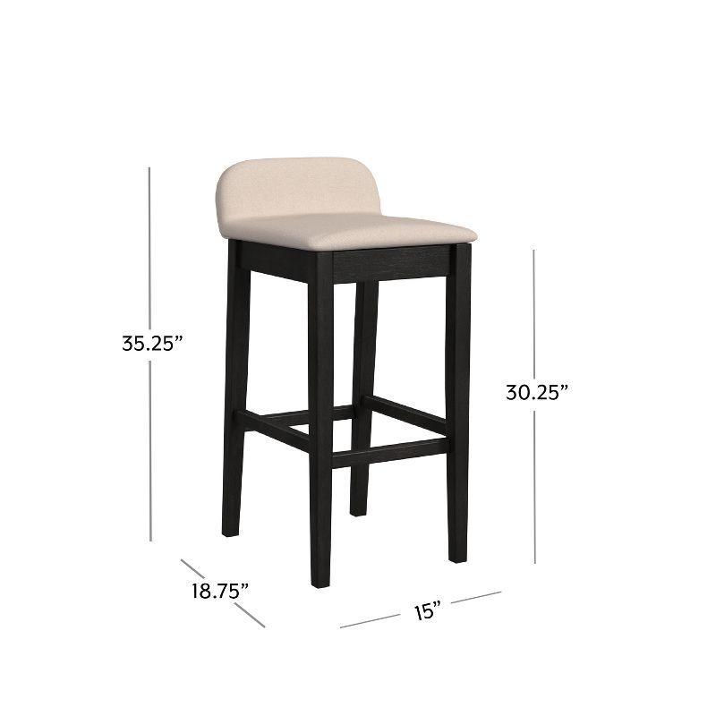 Maydena Barstool Black - Hillsdale Furniture: Non-Swivel, Counter Height, Low Back, Wood Legs