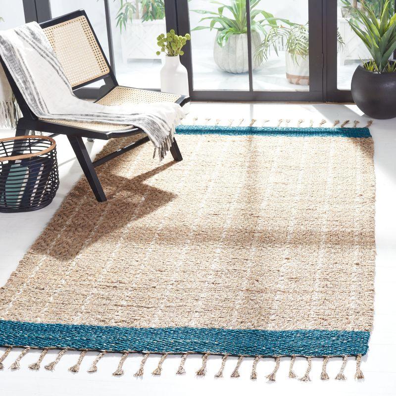 Cape Cod Handwoven Cotton Blue & Natural 5'x8' Area Rug