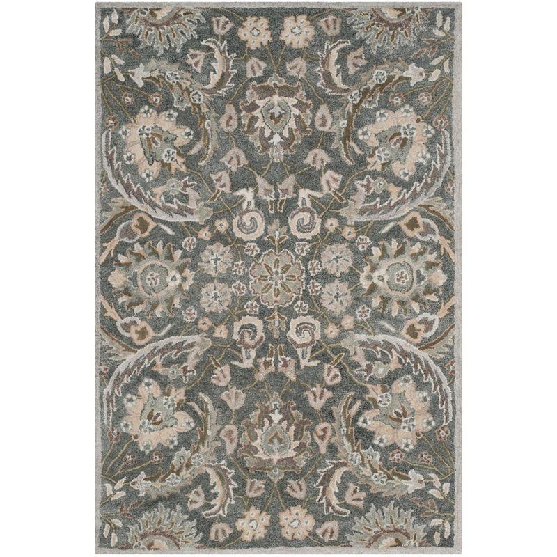 Bella 4' x 6' Gray and Multi Hand-Tufted Wool Rug