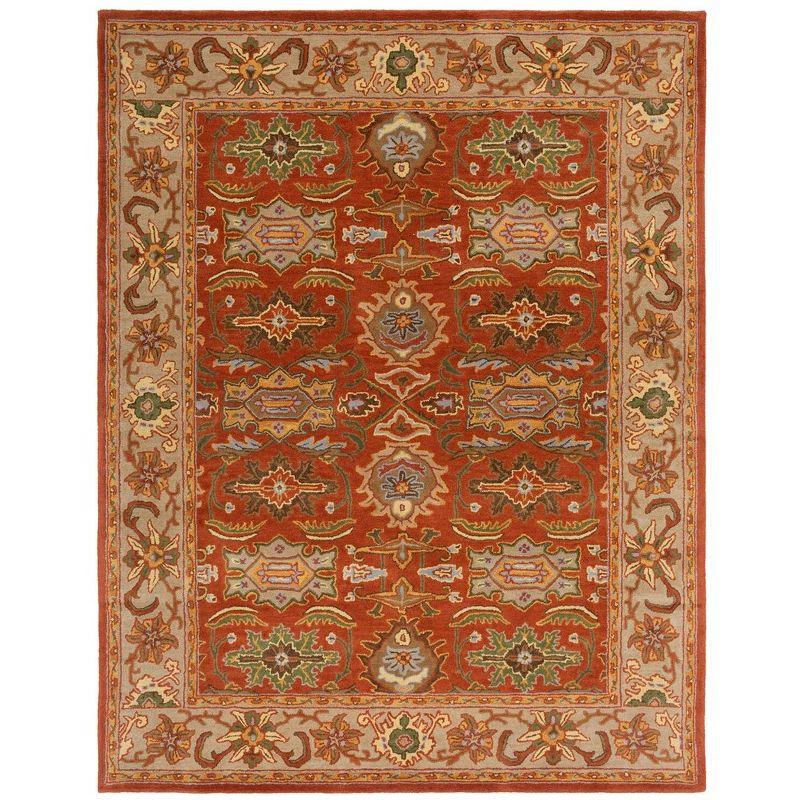 Heritage HG734 Handmade Area Rug - 7'6"x9'6" - Rust/Beige - Safavieh