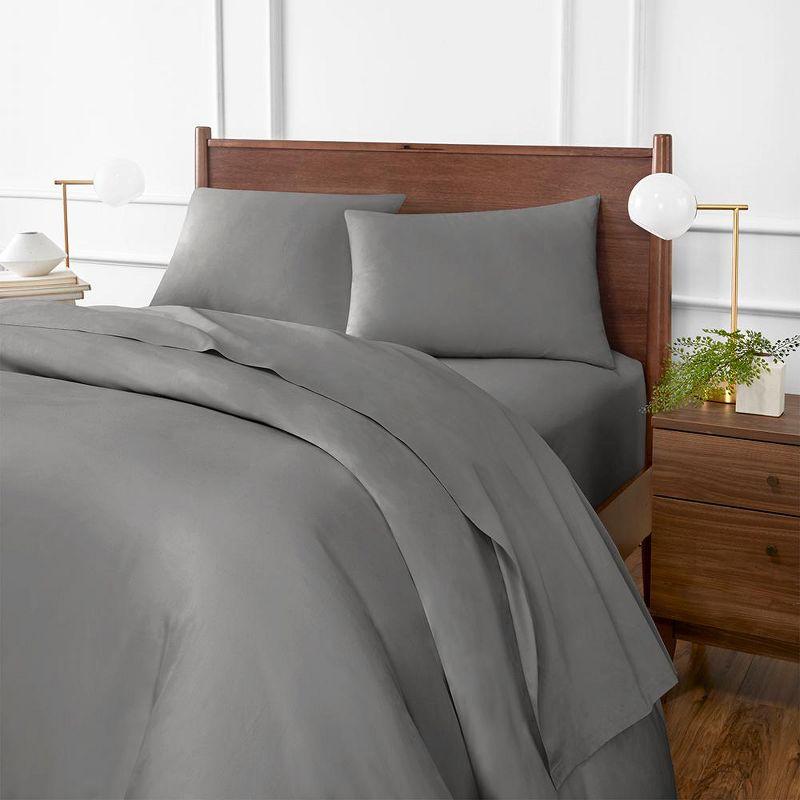 Flint Gray Organic Cotton Twin Sheet Set