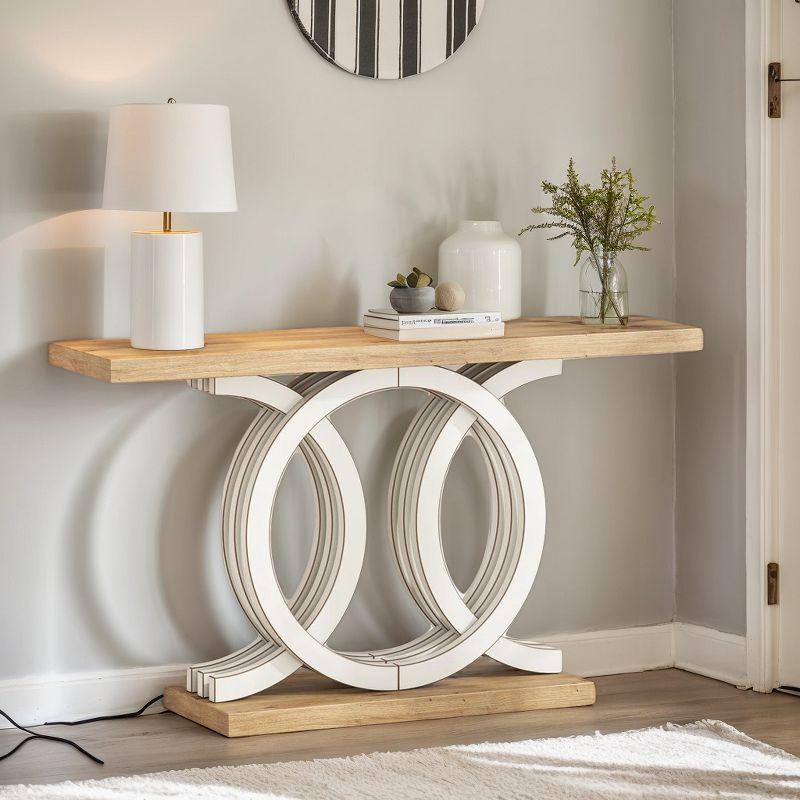 Farmhouse Console Sofa Table, 55 Inches Entryway Hallway Foyer Table White