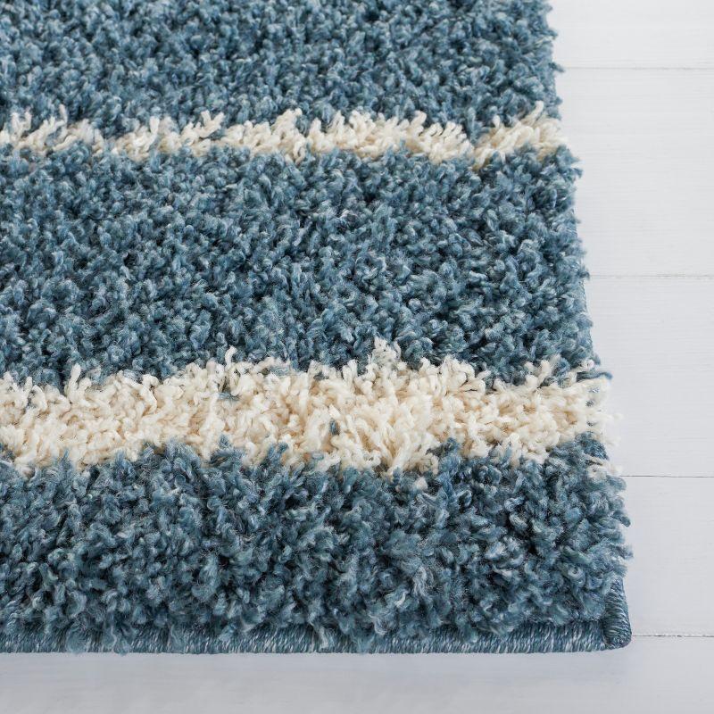 Venus Shag VNS603 Power Loomed Indoor Area Rug - Turquoise/Ivory - 5'3"x7'6" - Safavieh