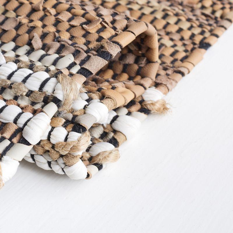 Vintage Leather VTL204 Hand Woven Area Rug - Light Brown/Ivory - 3'x5' - Safavieh.