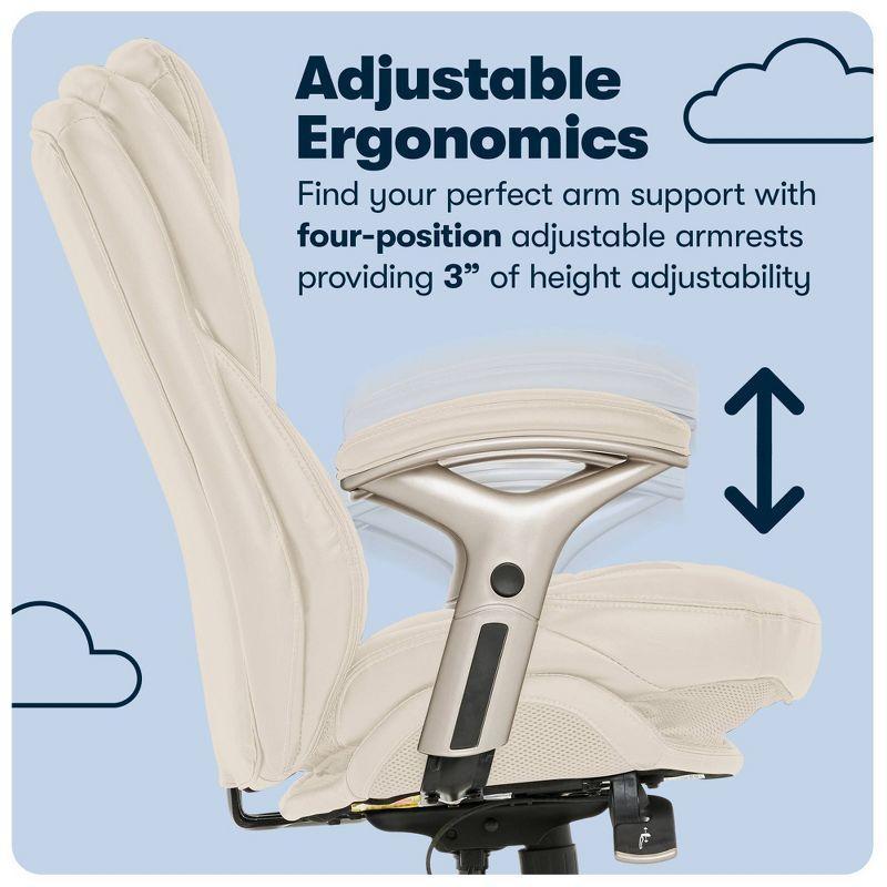 Work Executive Office Chair Ivory - Serta : Ergonomic Pneumatic Height Adjustment, Lumbar Support