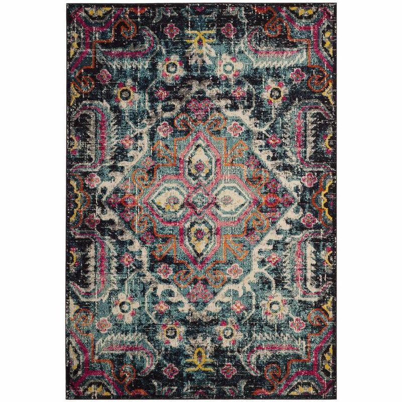 Monaco MNC252 Power Loomed Indoor Area Rug - Blue/Fuchsia - 4'x5'7" - Safavieh.