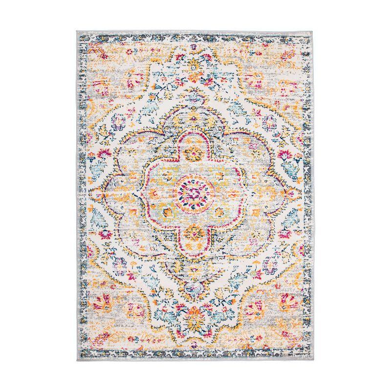 World Rug Gallery Distressed Vintage Bohemian Gray 7'10" x 10' Area Rug:  Medallion Pattern,  Pet Friendly,  Low Cut Pile