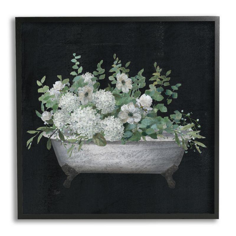 Stupell Industries " Vintage Clawed Bathtub Botanical White Flower Bouquet " by Nan