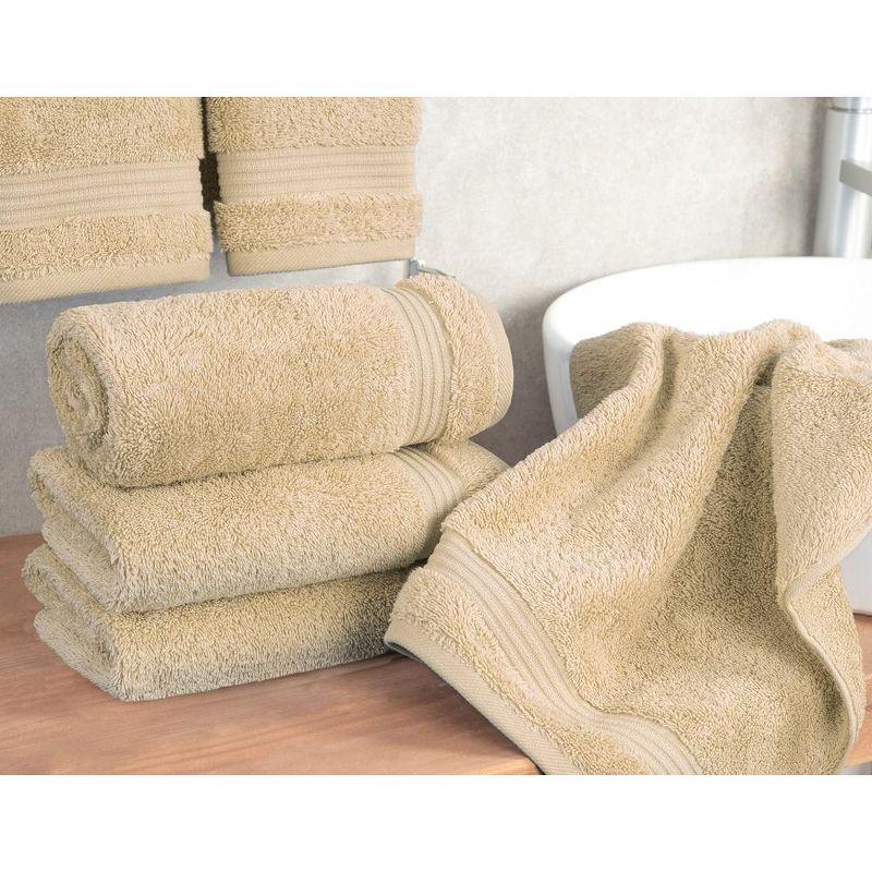 American Soft Linen Turkish Premium Quality 100% Cotton 4 Piece Hand Towel Set, Soft Absorbent Quick Dry Bath Towels for Bathroom