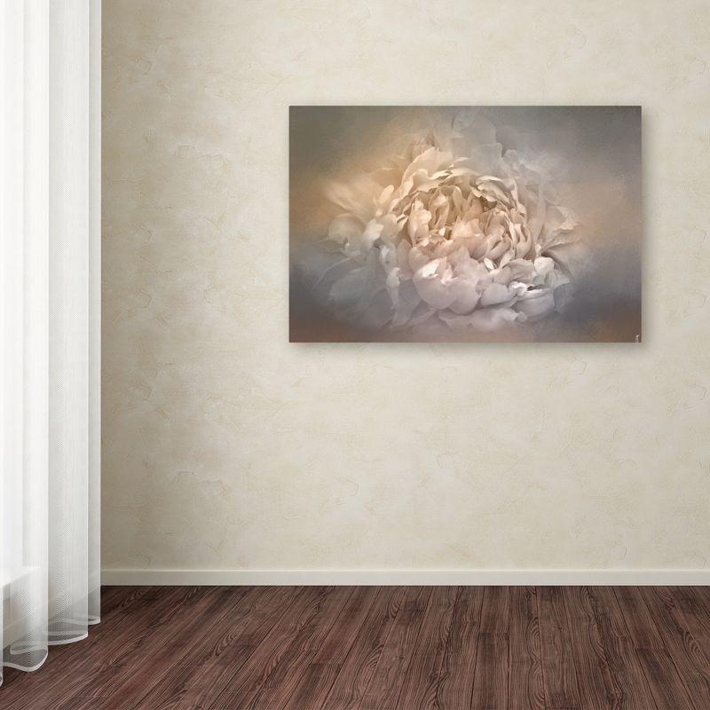 Trademark Fine Art -Jai Johnson 'Blushing Silver And Gold Peony' Canvas Art