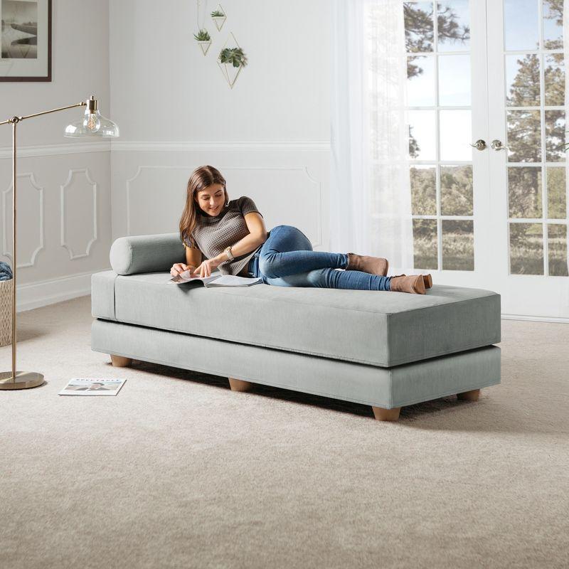 Jaxx Alon Daybed | Fold-Out Sleeper | Queen-Size Mattress - Ice