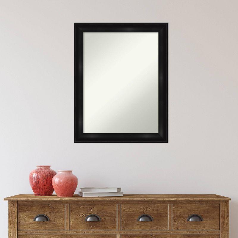 22" x 28" Non-Beveled Grand Narrow Bathroom Wall Mirror Black - Amanti Art: Modern Rectangle, Wall Mount, Polystyrene Frame