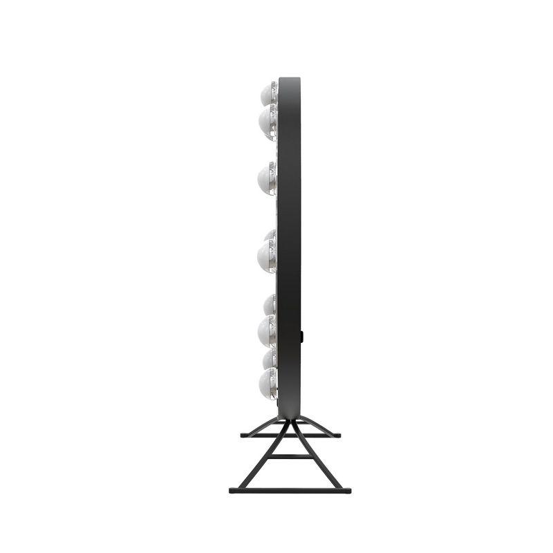 IMPRESSIONS VANITY · COMPANY Hollywood Round Tri Tone Vanity Mirror with LED Lights Modern Mirror with Standing Base Power Outlet