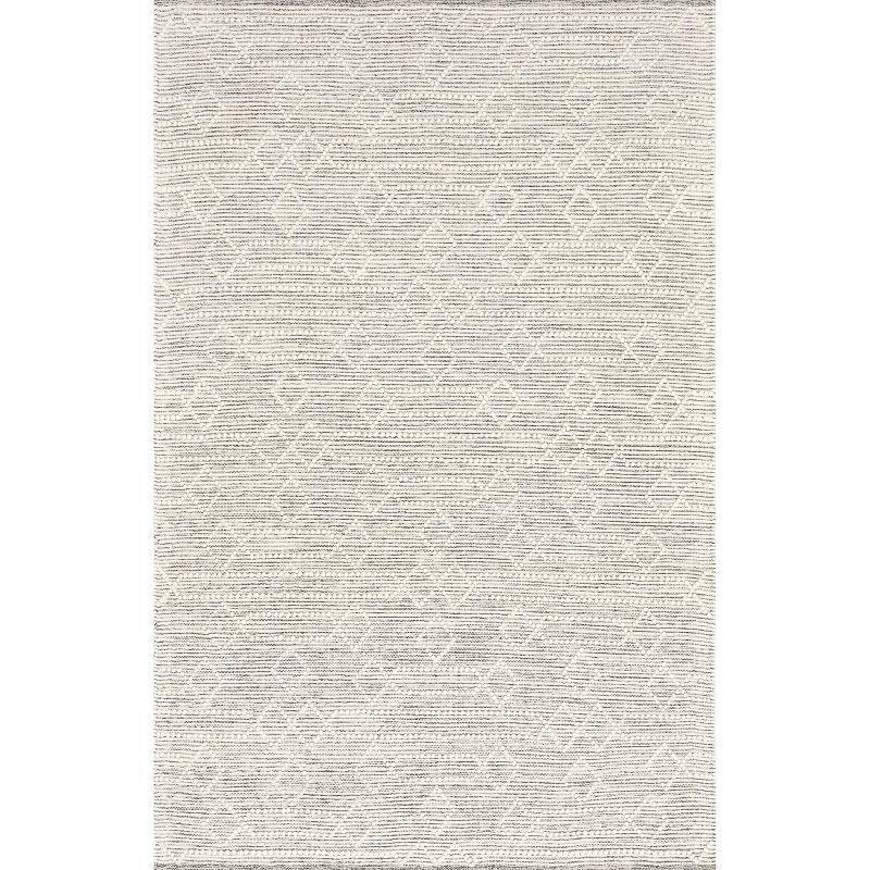 Lucile Gray Wool Moroccan Diamond Area Rug