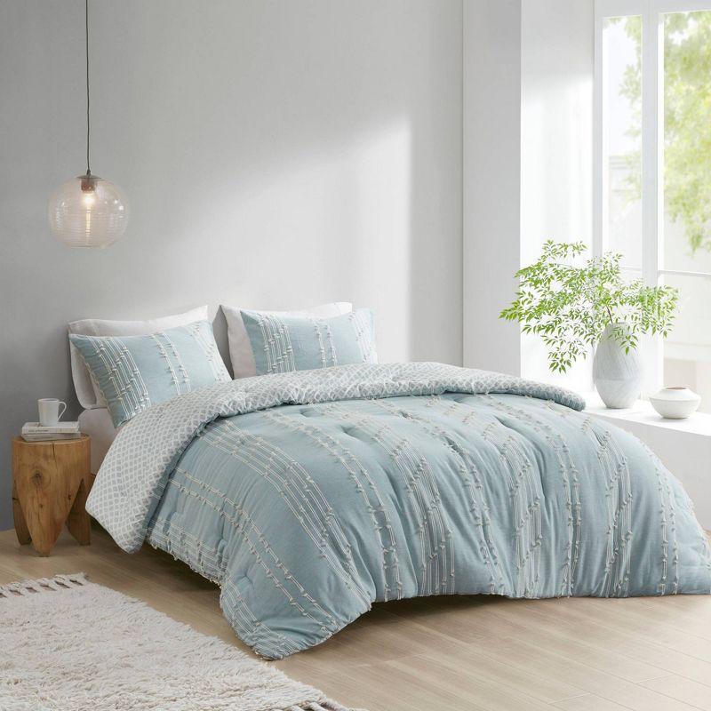 INK+IVY 3 Piece Cotton Jacquard Bedding Set