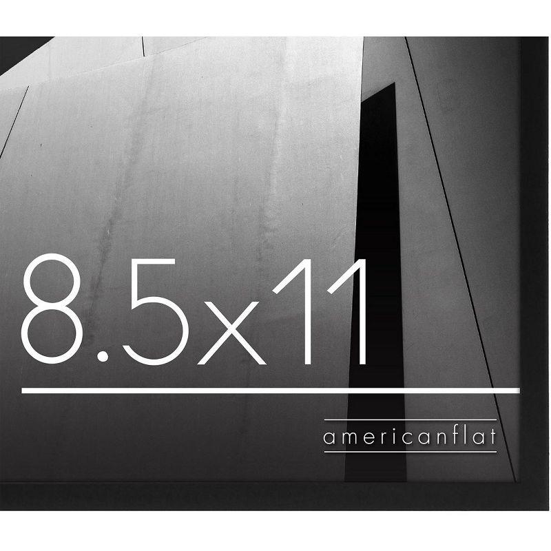 Americanflat 8.5x11 Picture Frame with Shatter-Resistant Glass - Streamline Collection - Thin Border Photo Frame for Wall - Black