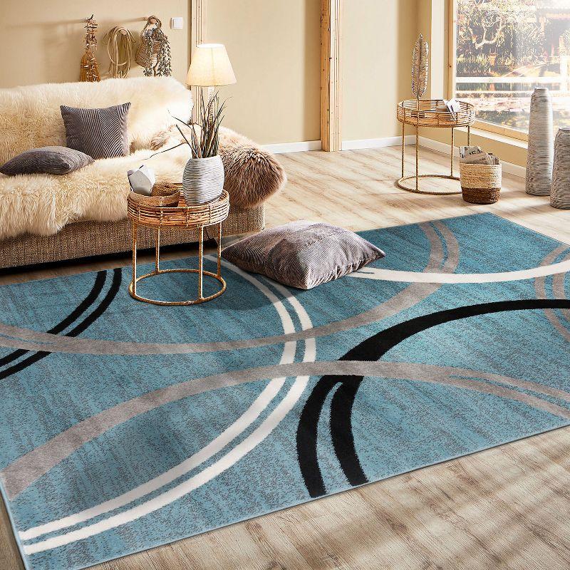 World Rug Gallery Contemporary Abstract Circles Design Area Rug