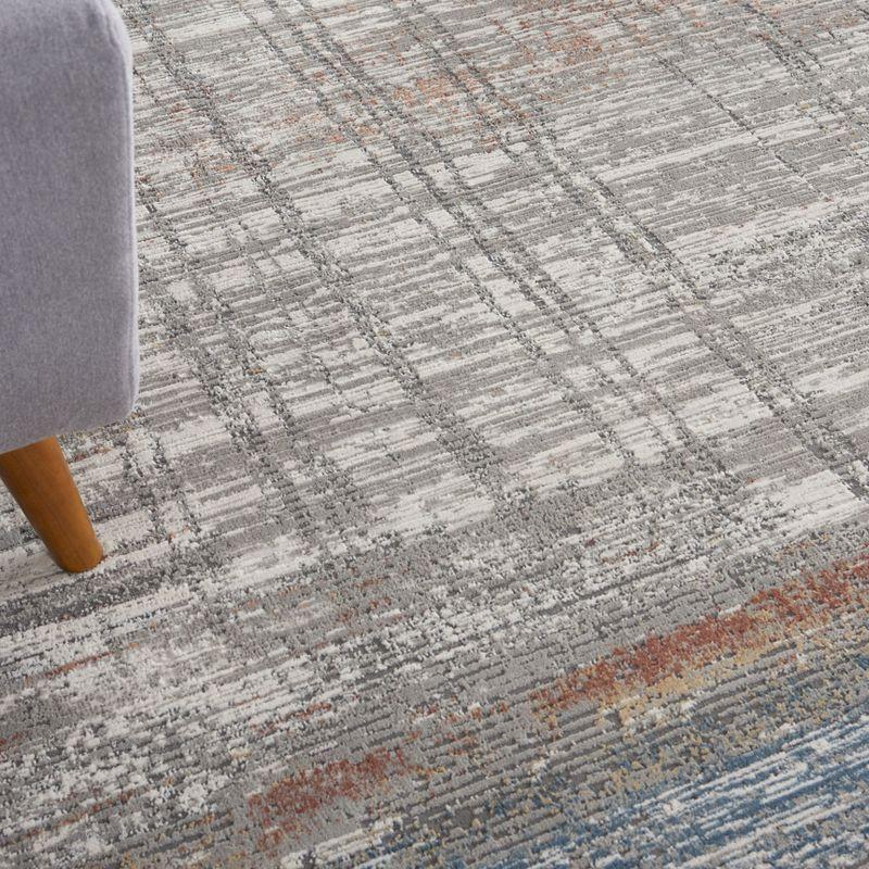 Nourison Rustic Textures Modern Distressed Indoor Area Rug Grey/Multi 7'10" x 10'6"