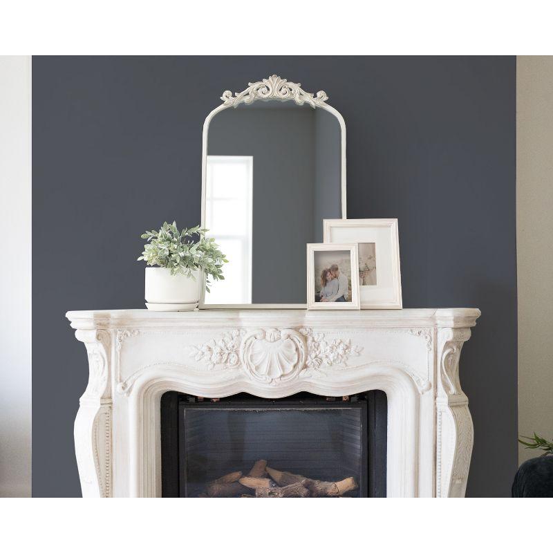 19"x31" Arendahl Traditional Arch Decorative Wall Mirror White - Kate & Laurel All Things Decor: Luxury Glam Style, No Assembly Required
