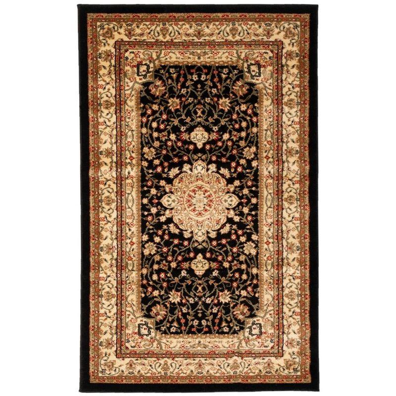 Lyndhurst LNH213 Power Loomed Accent Rug - Black/Ivory - 3'3"x5'3" - Safavieh.