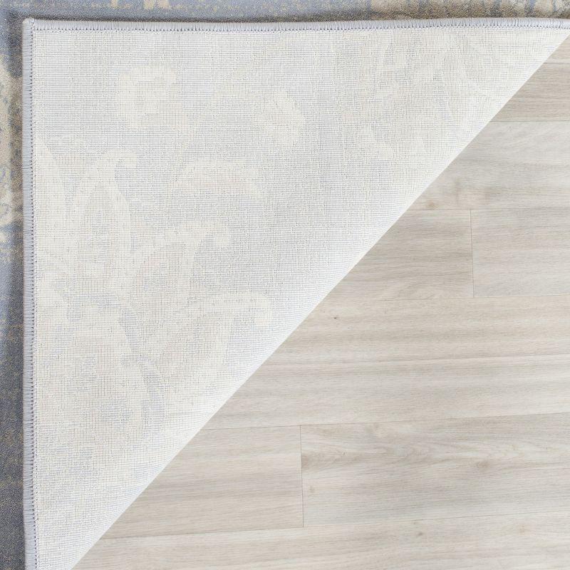 Elegant Grey Ivory Hand-Knotted 4' x 6' Viscose Area Rug