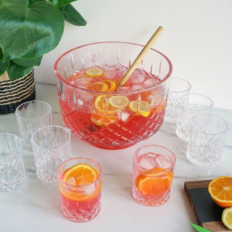 Viski Admiral Crystal Punch Bowl and Tumbler Set
