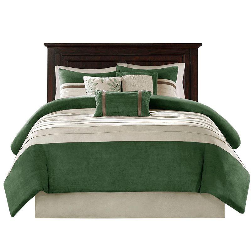 Madison Park Palmer 7 PC Pieced Faux Suede Comforter Set