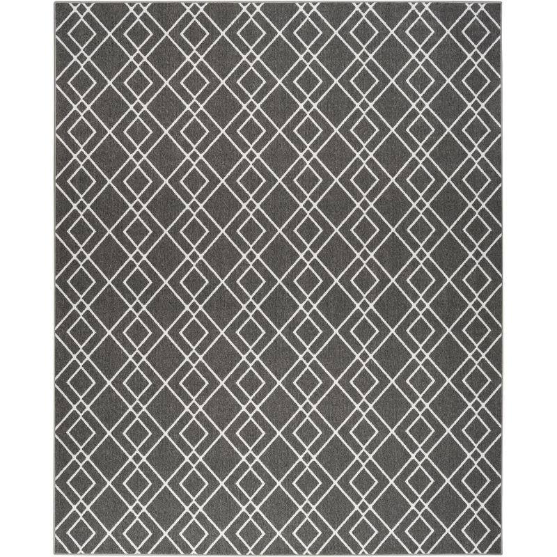 Charcoal Geometric Power-Loomed Synthetic Rug 8' x 10'