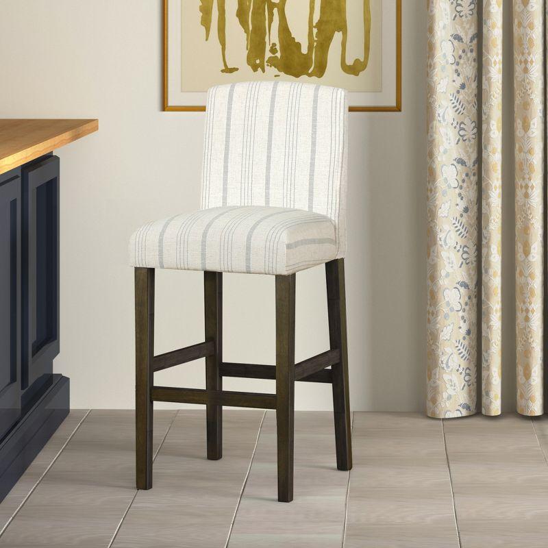 Classic Parsons High Back Barstool Blue - HomePop: Upholstered, Padded, Wood Legs, 250lb Capacity